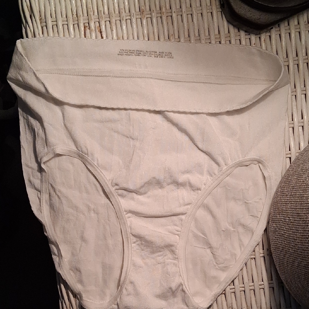 High-Waist White Cotton Briefs